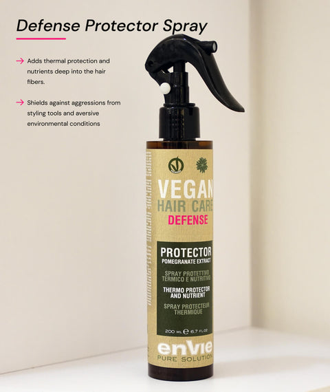 Spray protettivo per la difesa dei capelli vegani